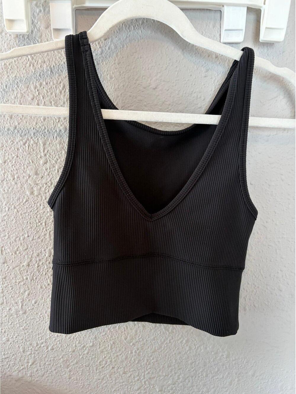 Lululemon Power Pivot Tank Ribbed Black size 4-6 or Small. Reversible. EUC. $58